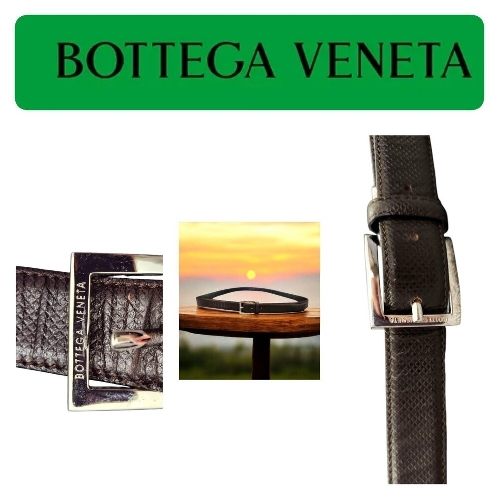 Bottega Veneta Brown  Leather Unisex Leather Belt Size M
